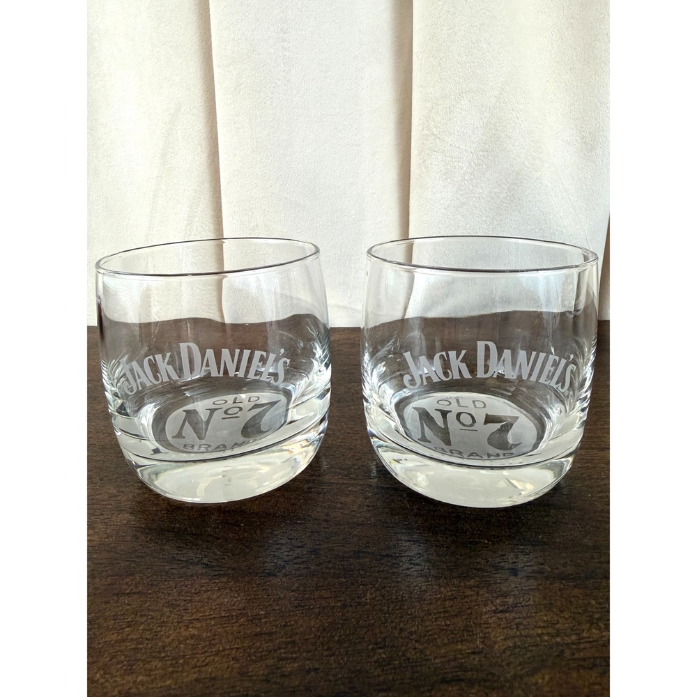 Jack Daniels Whiskey Rocks "Old No.‎ 7 Brand" Glasses Set of TWO
